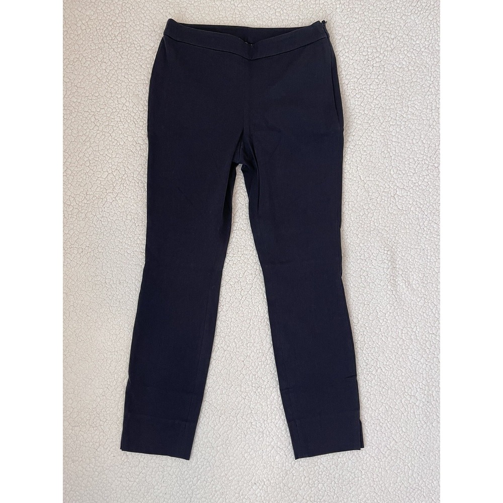 1901 Nordstrom Womens Navy Blue Side Zip Stretch Slim Leg Ankle Pants Size 0